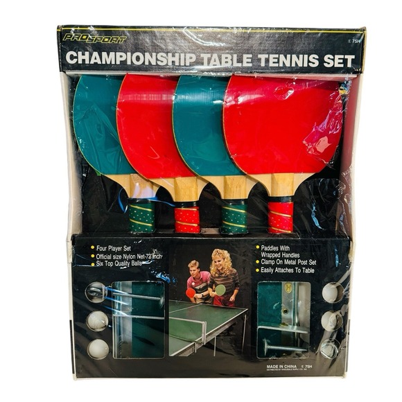 ProSport Other - ProSport Championship Pingpong Table Tennis Set 4 Player Paddle Net Balls Clamp
